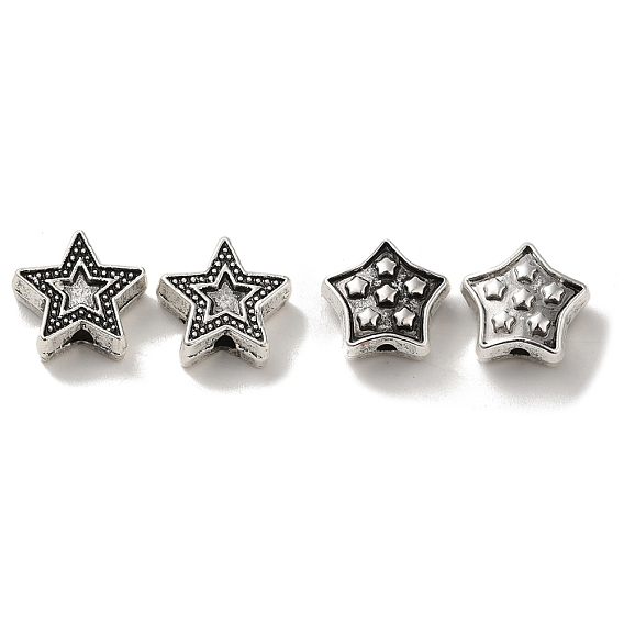 Сплавочные овальные бусины тибетского стиля , без кадмия и без свинца, звезда