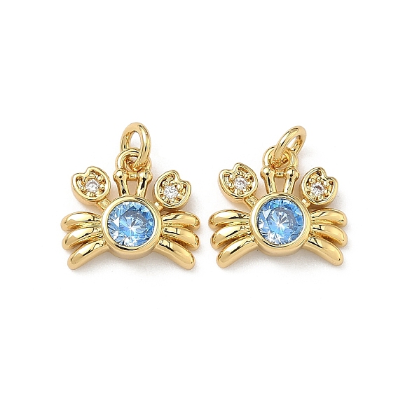 Латунные микро проложить кубического циркония прелести, крабовые прелести, без кадмия и без свинца, долговечный, стойки покрытие