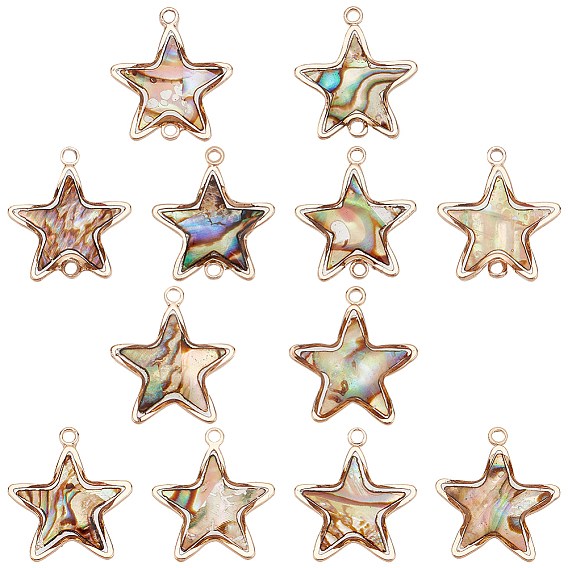 Наборы для изготовления ювелирных изделий своими руками, в том числе подвески и подвески с соединителями в виде ракушек с натуральными черными губами, с латунной фурнитурой , звезда