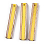 Opaque Resin & White Wood Pendants, Rectangle Charm