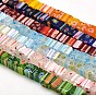 Ручной Millefiori стеклянный куб шарик нити, 6x6x6 мм, отверстие : 1 мм, около 68 шт / нитка, 15.7 дюйм