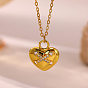 Brass Micro Pave Clear Cubic Zirconia Pendant Necklaces, Real 18K Gold Plated