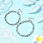 2Pcs 2 Styles 304 Stainless Steel Hollow Cross-Linked Chain Bracelets for Couple