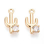 Латунные микропаве прозрачные кубические циркониевые подвески, без кадмия, без никеля и без свинца, кактус