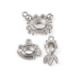 304 Настройки кабошон из нержавеющей стали кулон, полированный, цвет нержавеющей стали