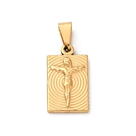 201 подвески из нержавеющей стали, прямоугольник с подвеской в виде Иисуса, вакуумное покрытие pvd