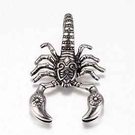316 Surgical Stainless Steel Big Pendants, Scorpion