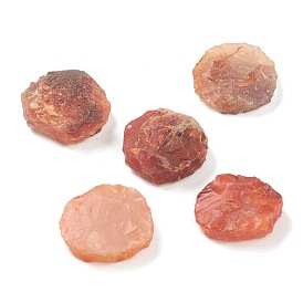 Cuentas de cornalina natural cruda áspera, para dar vueltas, decoración, Pulido, envoltura de alambre, sanación con cristales wicca y reiki, sin agujero / sin perforar, plano y redondo