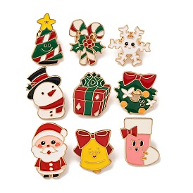 Рождественские эмалевые булавки, булавки для лацканов из сплава для одежды рюкзака