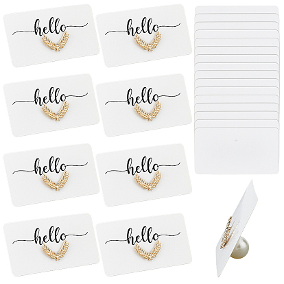 15шт. гайки-гвоздики из искусственного жемчуга из АБС-пластика, круглые, с 15шт. брошь-булавка в форме пшеницы из сплава и 40листы прямоугольные бумажные заготовки, золотые