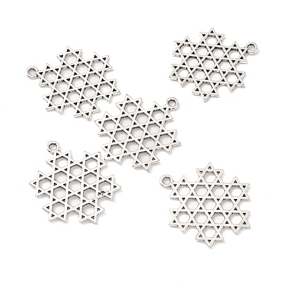 Pendentifs en alliage de style tibétain, étoile de david