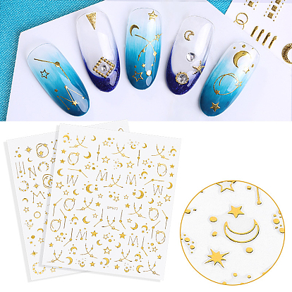 Nail Art Stickers Decals, Self-adhesive, 3D Stickers, For Nail Tips Decorations