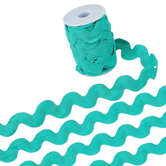 9 Yards Polyester Wavy Fringe Trim Ribbon, Wave Bending Lace Trim, for Clothes Sewing and Art Craft Decoration
