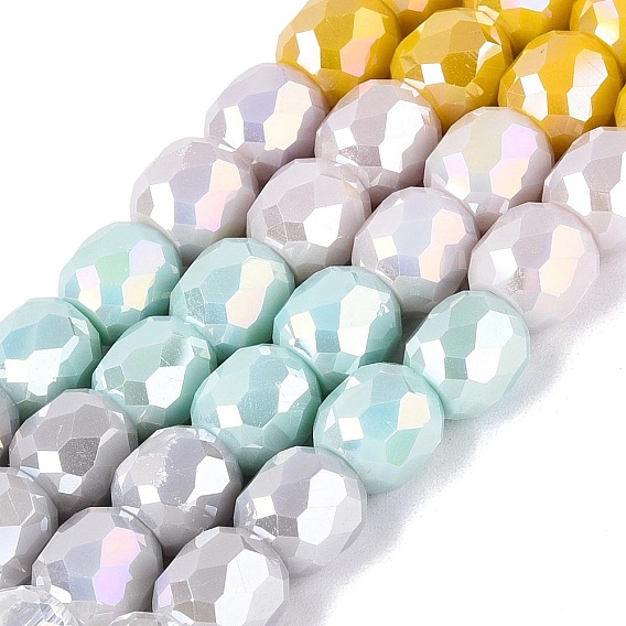 Electroplate Mixed Styles Glass Beads Strands, Column, Faceted