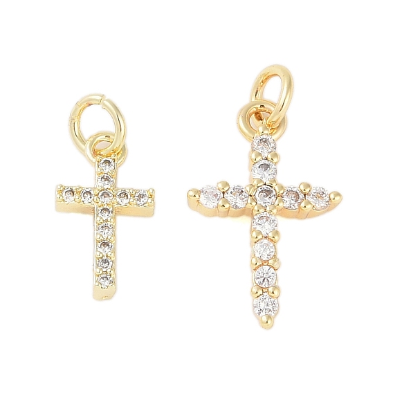 Покрытие стойки латунь микропаве прозрачные подвески из кубического циркония, с целью перехода в кольце, долговечный, без свинца и без кадмия, крестик