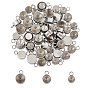 304 Stainless Steel Pendants Rhinestone Setting, For Pointed Back Rivoli Rhinestone, Flat Round