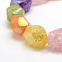 Electroplate AB Color Plated Synthetic Crackle Quartz Nuggets Beads Strands, 14~18x8~11x11~14mm, Hole: 1mm, about 26pcs/strand, 15.35 inch