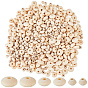700Pcs 3 Styles Unfinished Wood Rondelle Beads, Large Hole Beads, Undyed