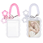 2шт. 2 цвета силиконовый держатель для удостоверений личности со спиральным ремешком на запястье и пластиковыми подвесками в виде цветов, прямоугольные