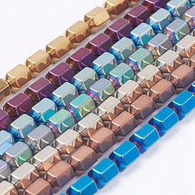 Electroplate Non-Magnetic Synthetic Hematite Beads Strands, Faceted, Column