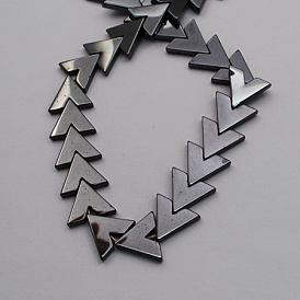 Unmagnetische synthetischen Hämatitkornen Stränge, Klasse A, Schreiben v, 15.5x17.5x3 mm, Bohrung: 1 mm, 37 Stk. / Strang, 15.5 Zoll