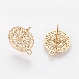 Изделия из латуни, с петлей, плоские круглые с цветком, без никеля 