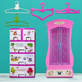 Пластиковый кукольный шкаф, аксессуары для домашнего кукольного домика с микро-ландшафтом