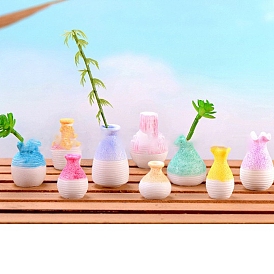 Модель вазы из смолы, аксессуары для кукольного домика с микро-ландшафтом, притворяясь опорными украшениями