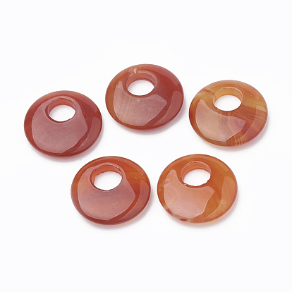 Natural Carnelian Pendants, Dyed, Flat Round