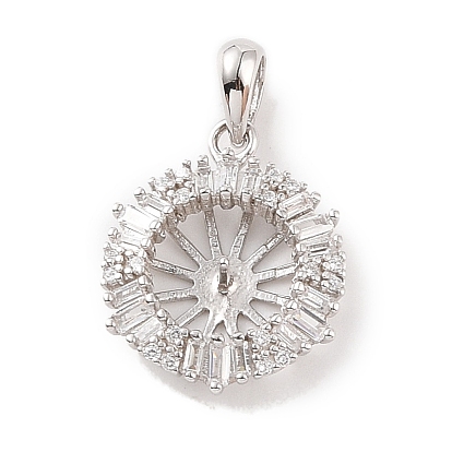 925 подвески-подвески из стерлингового серебра, с кубического циркония, полый клевер очарование, за половину пробурено бисера