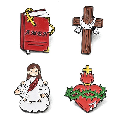 Religion Enamel Pins, Alloy Lapel Pin Backs for Backpack Clothes, Black
