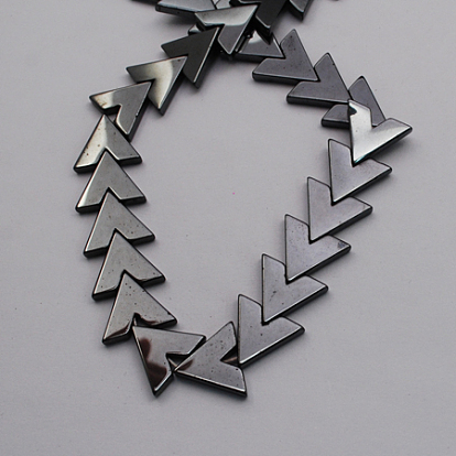 Unmagnetische synthetischen Hämatitkornen Stränge, Klasse A, Schreiben v, 15.5x17.5x3 mm, Bohrung: 1 mm, 37 Stk. / Strang, 15.5 Zoll