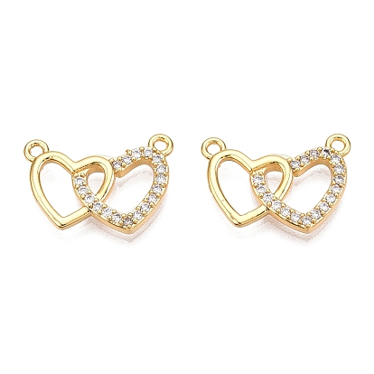 Латунные микропаве прозрачные подвески с фианитом, сердце