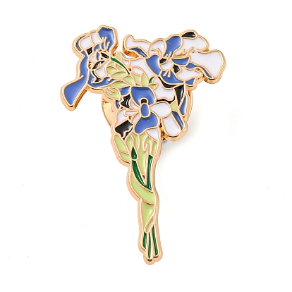 Flower Alloy Enamel Pin Broochs, Cadmium Free & Lead Free, Royal Blue