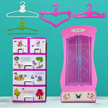 Пластиковый кукольный шкаф, аксессуары для домашнего кукольного домика с микро-ландшафтом