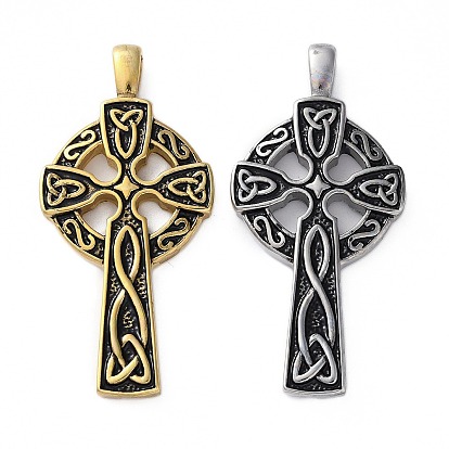 304 нержавеющей стальной эмали подвески, крест с узлом Троицы, вакуумное покрытие pvd