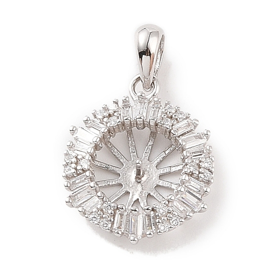 925 подвески-подвески из стерлингового серебра, с кубического циркония, полый клевер очарование, за половину пробурено бисера