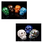 Resin Skull Display Decoration, with Gemstone Chips inside Statues for Home Office Decorations