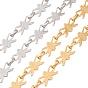 304 Stainless Steel Bowknot Link Chains, Unwelded, with Spool