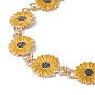 Sunflower Alloy Enamel Link Shoe Chains, with Iron Loose-leaf Binder Rings, for Shoe Decoration