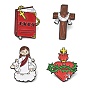Religion Enamel Pins, Alloy Lapel Pin Backs for Backpack Clothes, Black
