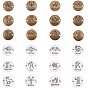 Tibetan Style Alloy Links, Flat Round with Constellation/Zodiac Sign
