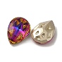 K9 Glass Rhinestone Cabochons, Point Back & Back Plated, Faceted, Teardrop