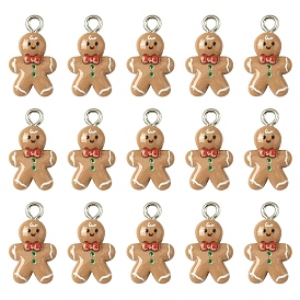 20шт. подвески из непрозрачной смолы на рождественскую тематику, Колобок, с железной платиной петлей