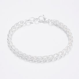 304 Stainless Steel Rope Chain Bracelets, with Lobster Claw Clasps