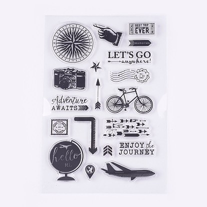 Силиконовые штампы, для diy scrapbooking, фотоальбом декоративный, изготовление карт, тема путешествия