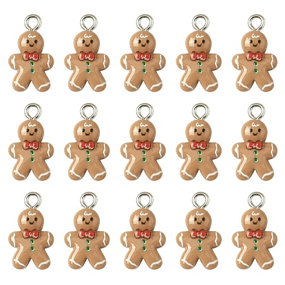 20шт. подвески из непрозрачной смолы на рождественскую тематику, Колобок, с железной платиной петлей