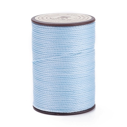 Round Waxed Polyester Thread String, Micro Macrame Cord, Twisted Cord, for Leather Sewing Stitching