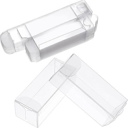 30Pcs Rectangle Transparent Plastic PVC Box Gift Packaging, Waterproof Folding Box, for Toys & Molds