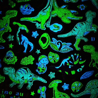 30Pcs Luminous PVC 3D Dinosaur Adhesive Sticker Sets, Waterproof Dinosaur Decals, Glow in Dark, for Kid's Art Craft